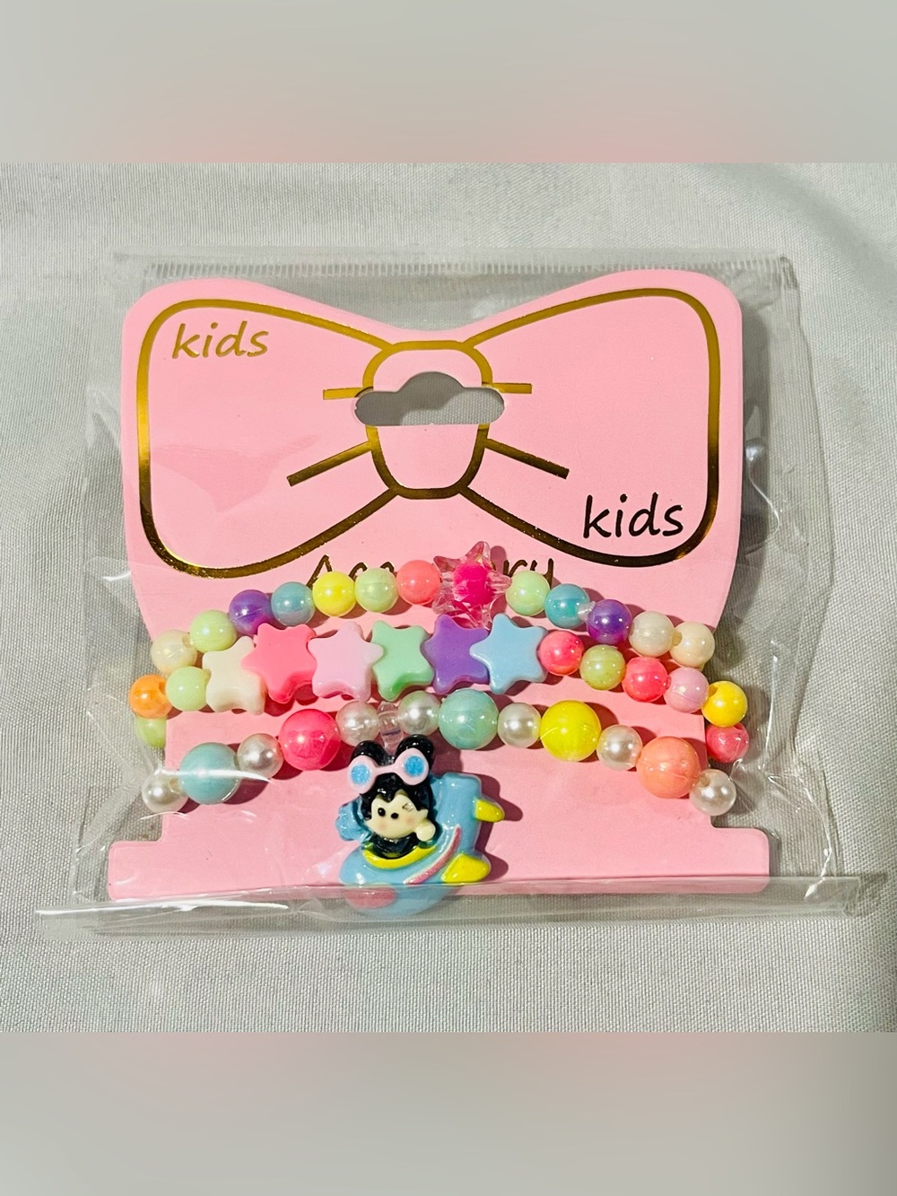 Kids Multicolor Beaded Bracelet Set - Pink Pack